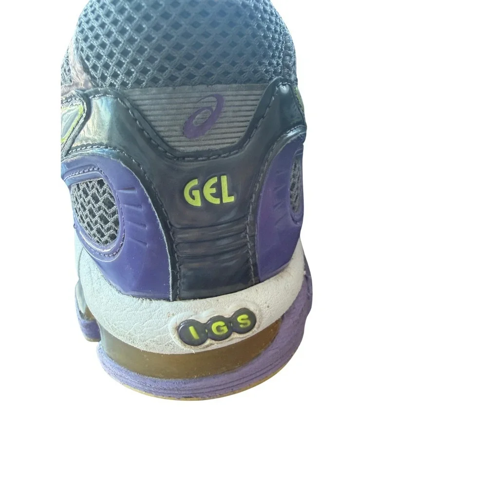 ASICS Gel Kayano Women's 9  Running Shoes Gray‎ Purple Yellow Stability Trainer